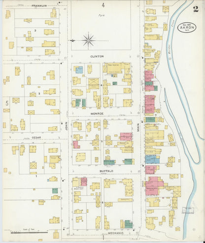 Sanborn Fire Insurance Map from Akron, Erie County, New York (1905), Sheet #0002 - Complete Map Set gallery image, historic Sanborn map, vintage wall art, New York New York