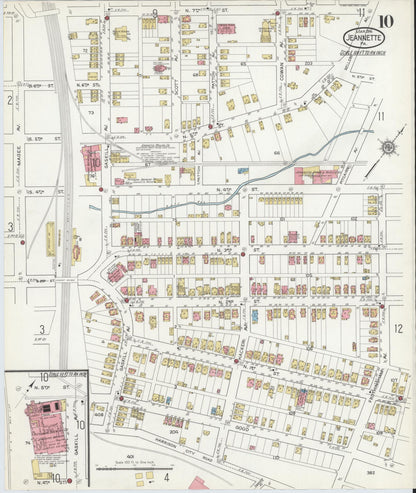 Sanborn Fire Insurance Map from Jeannette, Westmoreland County, Pennsylvania (1916), Sheet #0010 - Complete Map Set gallery image, historic Sanborn map, vintage wall art, Pennsylvania Pennsylvania