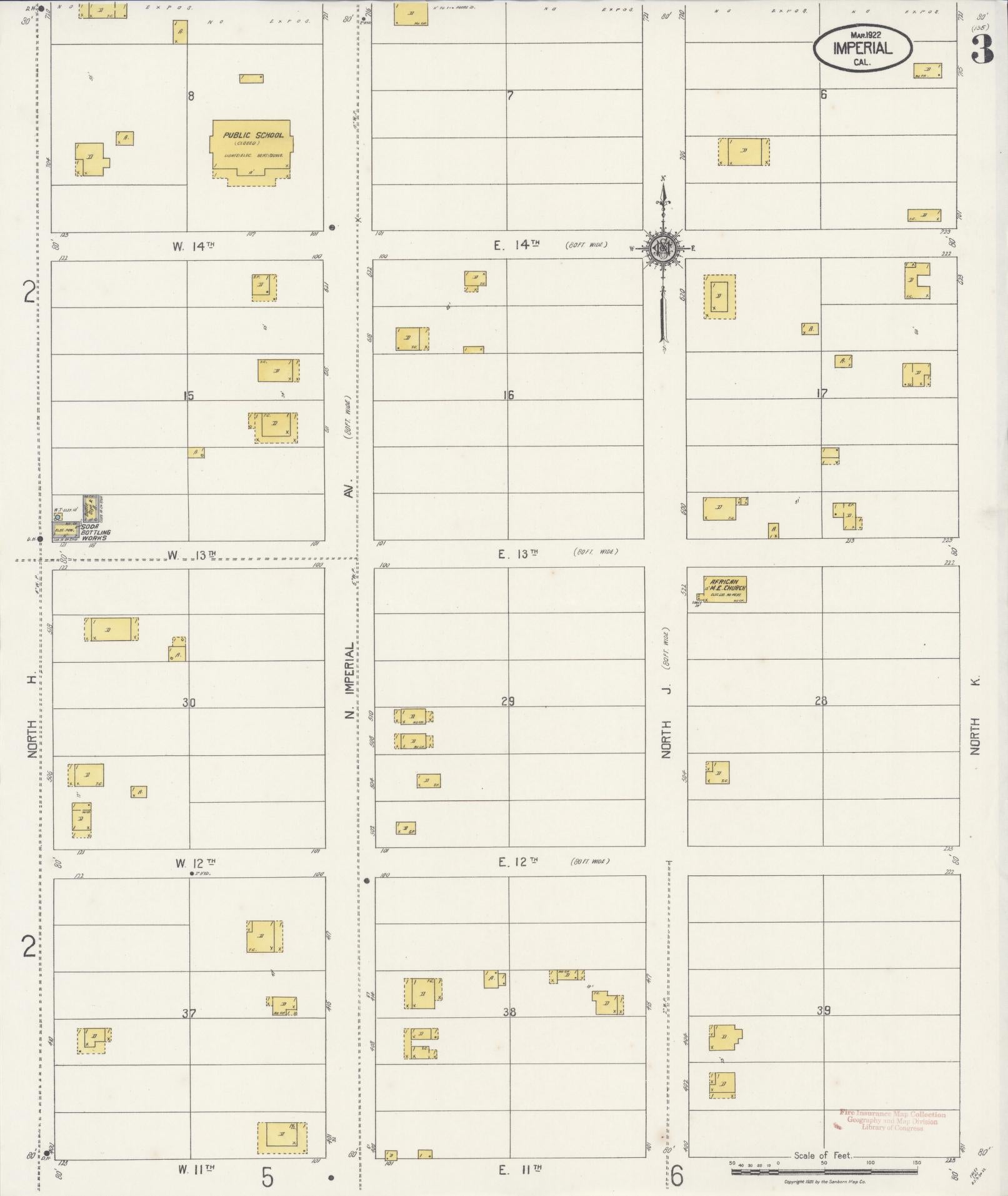Sanborn Fire Insurance Map from Imperial, Imperial County, California (1922), Sheet #0003 - Historic Sanborn Fire Insurance Map Print, vintage old map wall art, antique decor, genealogy gift, California California map