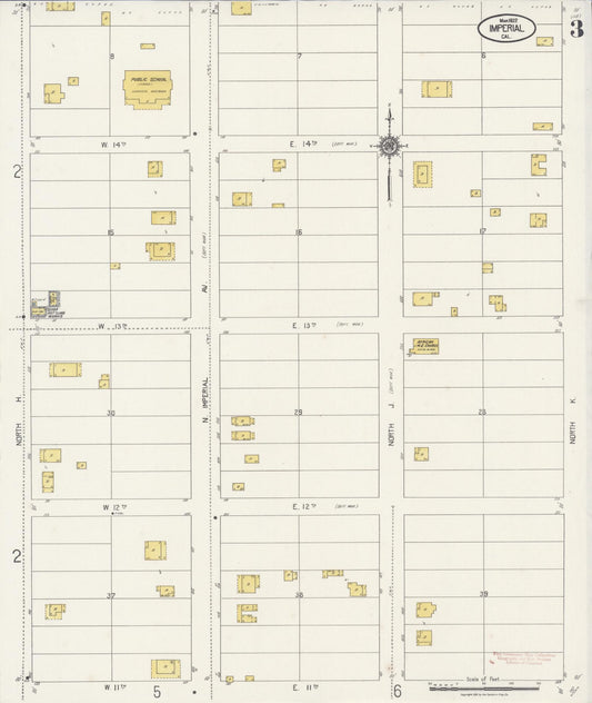 Sanborn Fire Insurance Map from Imperial, Imperial County, California (1922), Sheet #0003 - Historic Sanborn Fire Insurance Map Print, vintage old map wall art, antique decor, genealogy gift, California California map