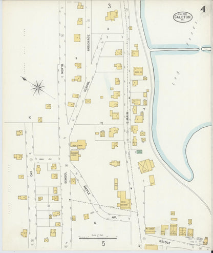 Sanborn Fire Insurance Map from Galeton, Potter County, Pennsylvania (1900), Sheet #0004 - Historic Sanborn Fire Insurance Map Print, vintage old map wall art, antique decor, genealogy gift, Pennsylvania Pennsylvania map