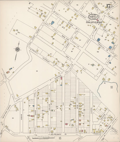 Sanborn Fire Insurance Map from Fairfield, Fairfield County, Connecticut (1922), Sheet #0001 - Complete Map Set gallery image, historic Sanborn map, vintage wall art, Connecticut Connecticut