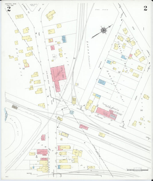 Sanborn Fire Insurance Map from Grafton, Lorain County, Ohio (1946), Sheet #0002 - Historic Sanborn Fire Insurance Map Print, vintage old map wall art, antique decor, genealogy gift, Ohio Ohio map