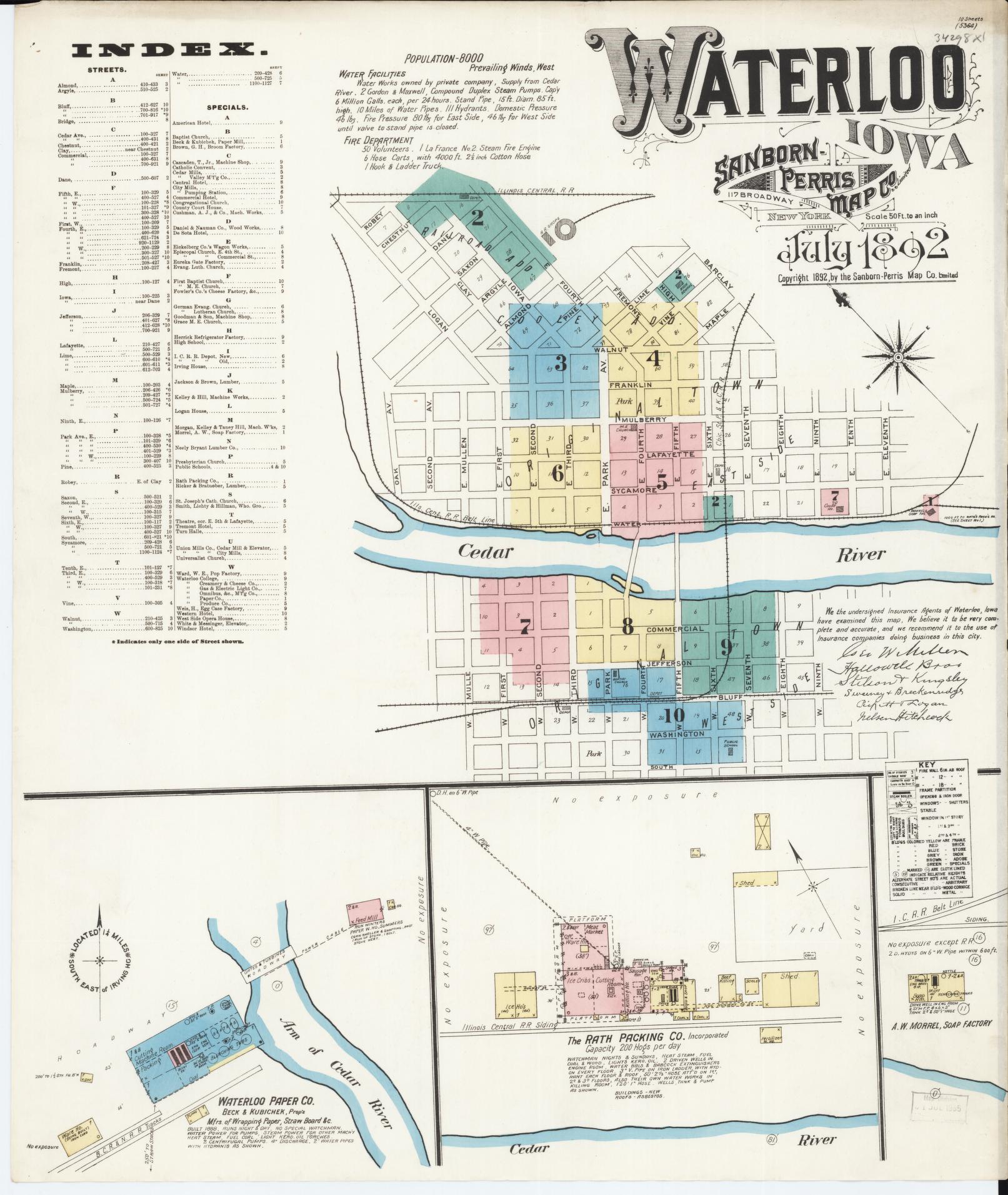 Sanborn Fire Insurance Map from Waterloo, Black Hawk County, Iowa. (1892) – Map View