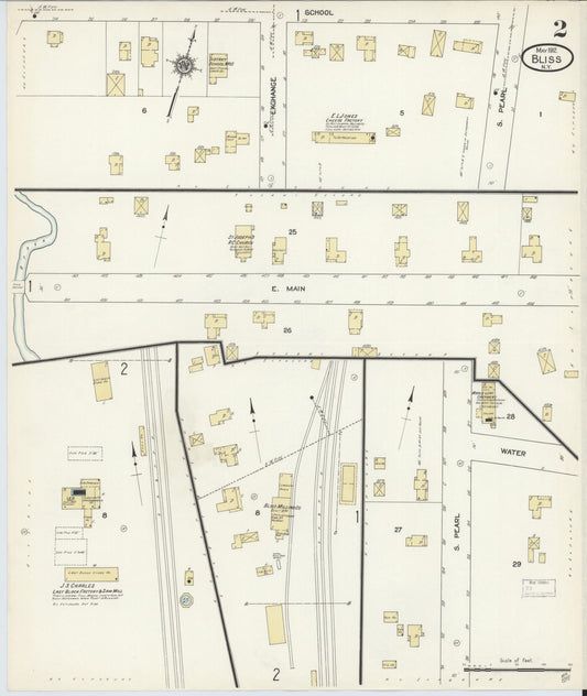 Sanborn Fire Insurance Map from Bliss, Wyoming County, New York (1912), Sheet #0002 - Historic Sanborn Fire Insurance Map Print, vintage old map wall art, antique decor, genealogy gift, New York New York map