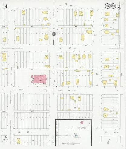 Sanborn Fire Insurance Map from Snyder, Kiowa County, Oklahoma (1930), Sheet #0004 - Complete Map Set gallery image, historic Sanborn map, vintage wall art, Oklahoma Oklahoma