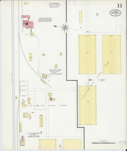 Sanborn Fire Insurance Map from Morris, Grundy County, Illinois (1907), Sheet #0011 - Complete Map Set gallery image, historic Sanborn map, vintage wall art, Illinois Illinois