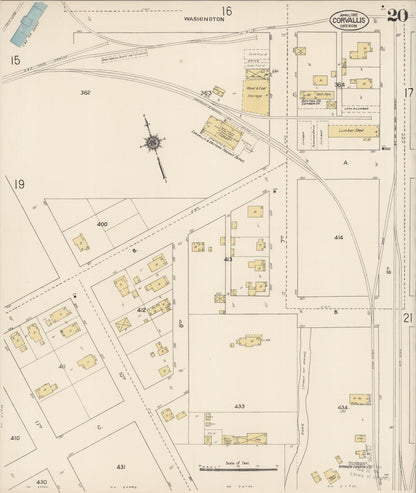 Sanborn Fire Insurance Map from Corvallis, Benton County, Oregon (1912), Sheet #0020 - Complete Map Set gallery image, historic Sanborn map, vintage wall art, Oregon Oregon