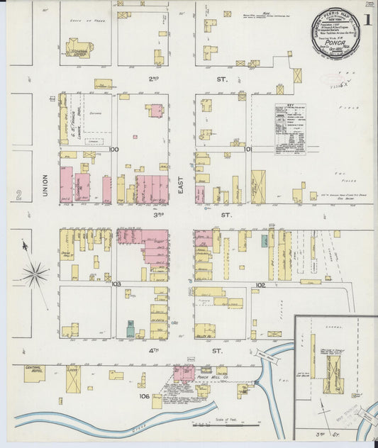 Sanborn Fire Insurance Map from Ponca, Dixon County, Nebraska (1892), Sheet #0001 - Complete Map Set gallery image, historic Sanborn map, vintage wall art, Nebraska Nebraska