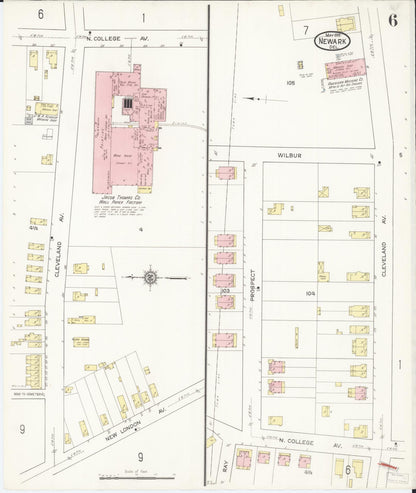 Sanborn Fire Insurance Map from Newark, New Castle County, Delaware (1915), Sheet #0006 - Complete Map Set gallery image, historic Sanborn map, vintage wall art, Delaware Delaware