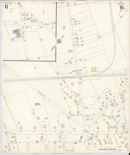 Sanborn Fire Insurance Map from Northfield, Atlantic County, New Jersey (1942), Sheet #0006 - Complete Map Set gallery image, historic Sanborn map, vintage wall art, New Jersey New Jersey