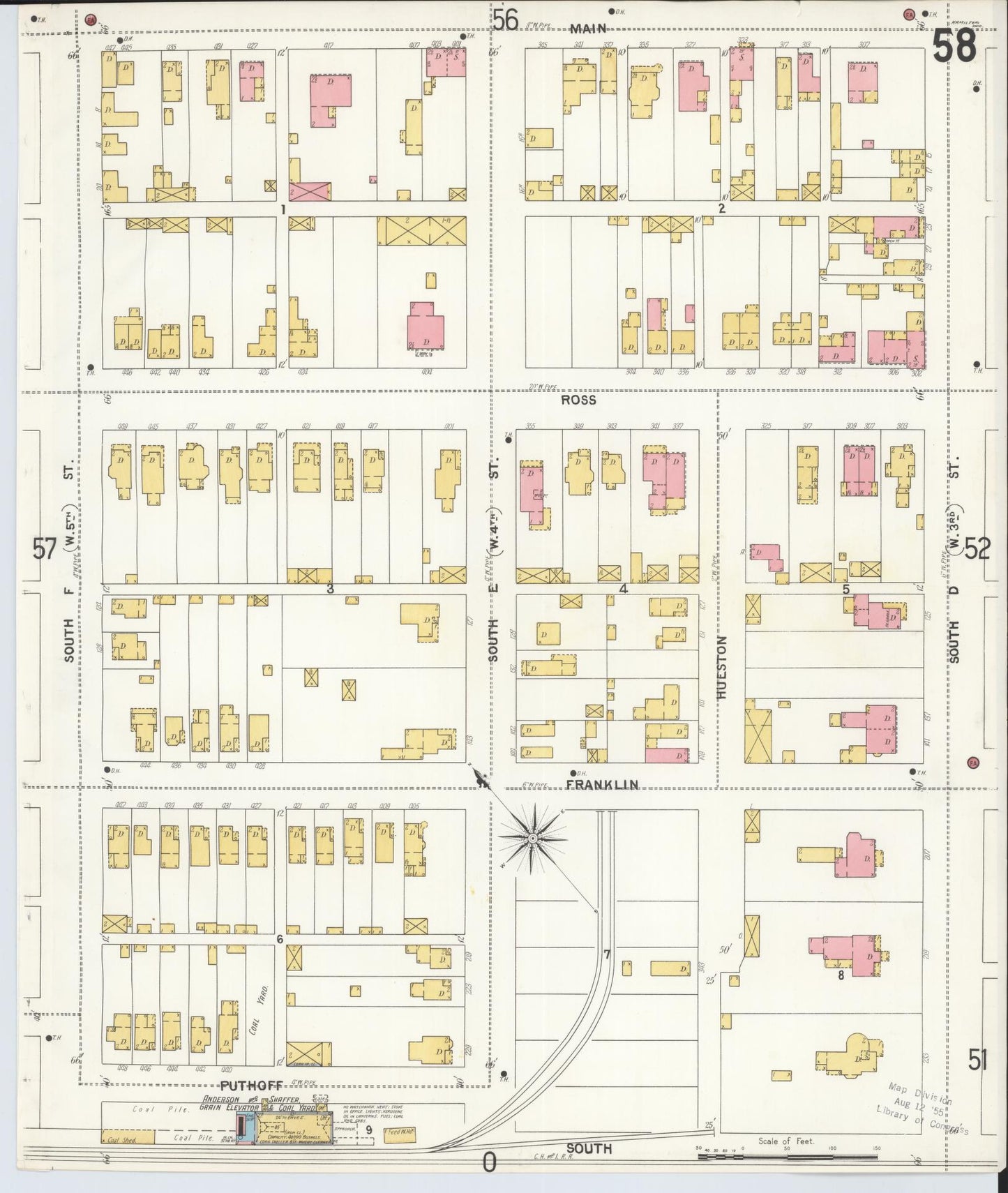 Sanborn Fire Insurance Map from Hamilton, Butler County, Ohio (1899), Sheet #0058 - Historic Sanborn Fire Insurance Map Print, vintage old map wall art, antique decor, genealogy gift, Ohio Ohio map