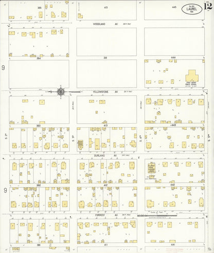 Sanborn Fire Insurance Map from Laurel, Yellowstone County, Montana (1920), Sheet #0012 - Complete Map Set gallery image, historic Sanborn map, vintage wall art, Montana Montana