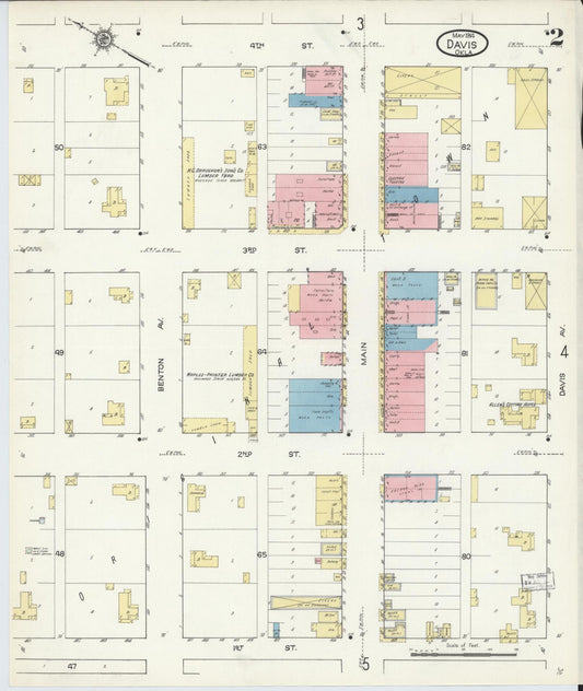Sanborn Fire Insurance Map from Davis, Murray County, Oklahoma (1914), Sheet #0002 - Historic Sanborn Fire Insurance Map Print, vintage old map wall art, antique decor, genealogy gift, Oklahoma Oklahoma map