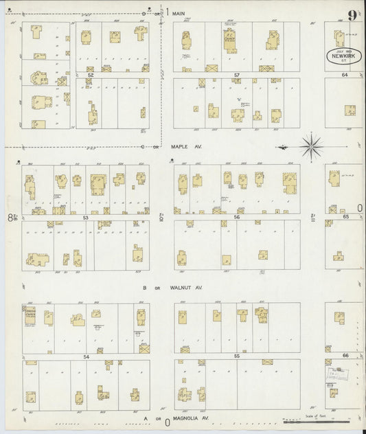 Sanborn Fire Insurance Map from Newkirk, Kay County, Oklahoma (1903), Sheet #0009 - Historic Sanborn Fire Insurance Map Print, vintage old map wall art, antique decor, genealogy gift, Oklahoma Oklahoma map
