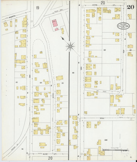 Sanborn Fire Insurance Map from Clinton, Worcester County, Massachusetts (1904), Sheet #0020 - Historic Sanborn Fire Insurance Map Print, vintage old map wall art, antique decor, genealogy gift, Massachusetts Massachusetts map