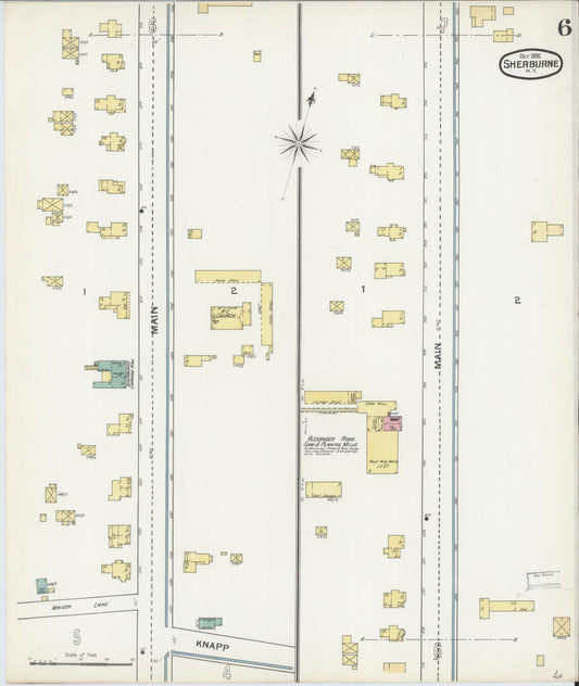 Sanborn Fire Insurance Map from Sherburne, Chenango County, New York (1892), Sheet #0006 - Historic Sanborn Fire Insurance Map Print, vintage old map wall art, antique decor, genealogy gift, New York New York map