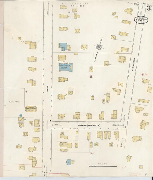 Sanborn Fire Insurance Map from Newport, Herkimer County, New York (1938), Sheet #0003 - Historic Sanborn Fire Insurance Map Print, vintage old map wall art, antique decor, genealogy gift, New York New York map