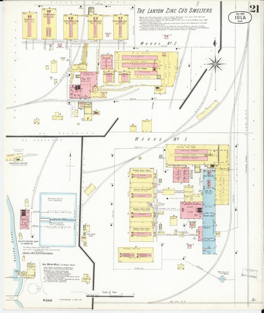 Sanborn Fire Insurance Map from Iola, Allen County, Kansas (1901), Sheet #0021 - Historic Sanborn Fire Insurance Map Print, vintage old map wall art, antique decor, genealogy gift, Kansas Kansas map