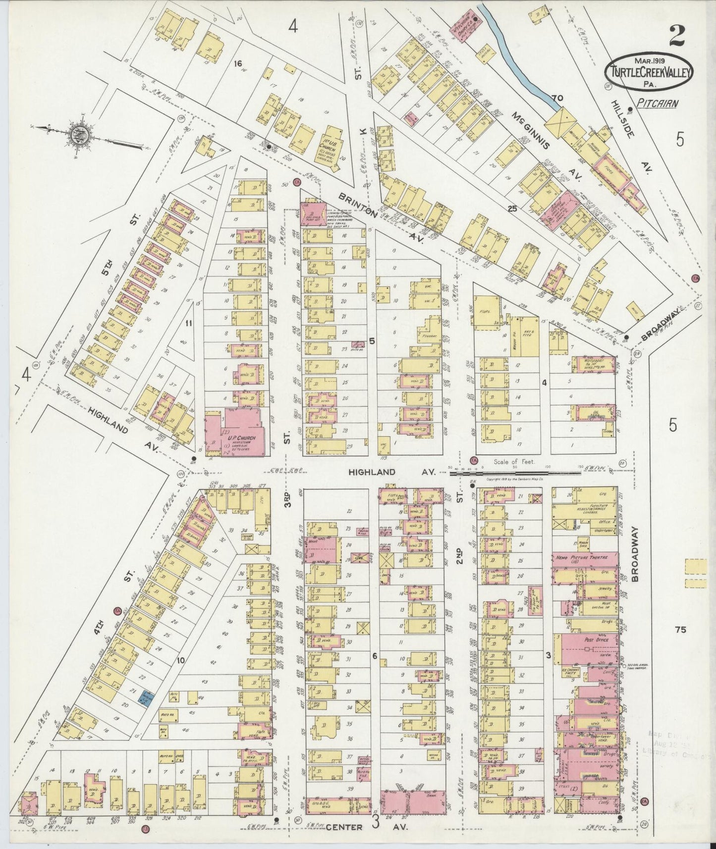 Sanborn Fire Insurance Map from Turtle Creek Valley, Allegheny County, Pennsylvania (1919), Sheet #0002 - Complete Map Set gallery image, historic Sanborn map, vintage wall art, Pennsylvania Pennsylvania