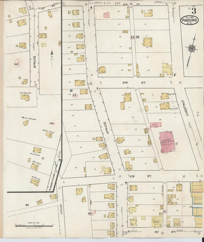 Sanborn Fire Insurance Map from Parsons, Tucker County, West Virginia (1944), Sheet #0003 - Complete Map Set gallery image, historic Sanborn map, vintage wall art, West Virginia West Virginia