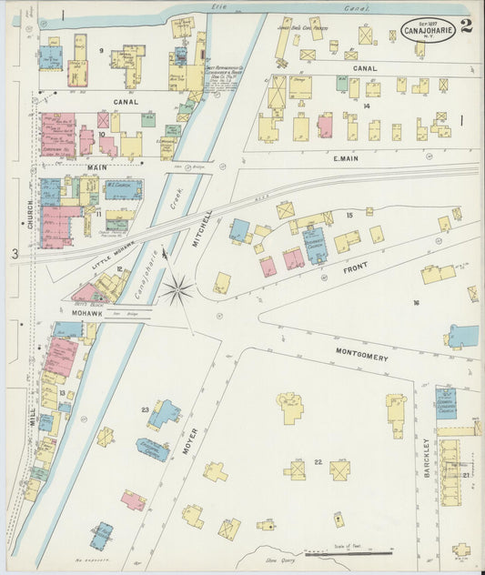 Sanborn Fire Insurance Map from Canajoharie, Montgomery County, New York (1897), Sheet #0002 - Historic Sanborn Fire Insurance Map Print, vintage old map wall art, antique decor, genealogy gift, New York New York map