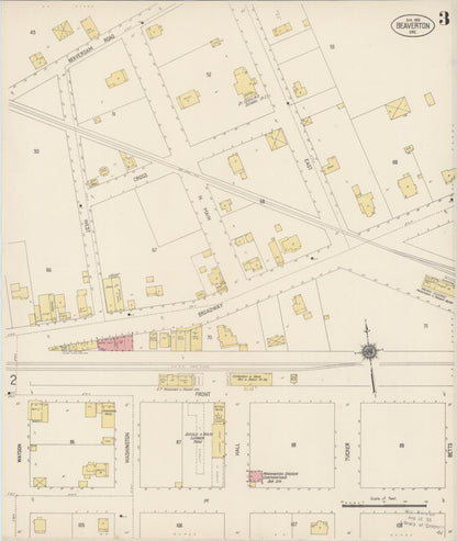 Sanborn Fire Insurance Map from Beaverton, Washington County, Oregon (1916), Sheet #0003 - Complete Map Set gallery image, historic Sanborn map, vintage wall art, Oregon Oregon