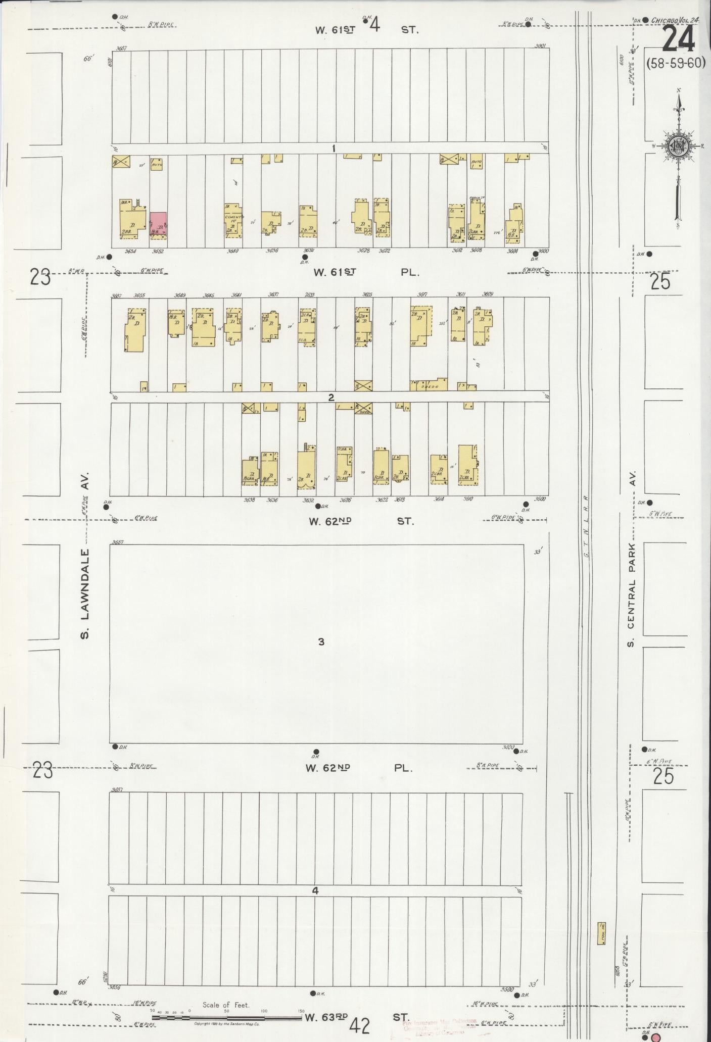 Sanborn Fire Insurance Map from Chicago, Cook County, Illinois. (1920), Sheet 24 – Historic Sanborn Fire Insurance Map Print