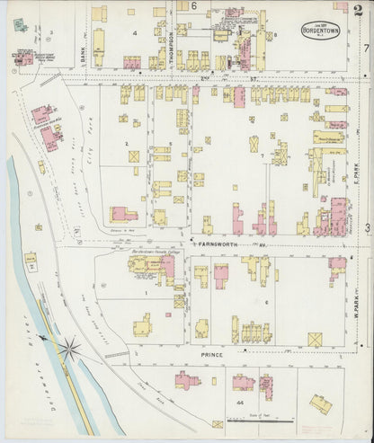 Sanborn Fire Insurance Map from Bordentown, Burlington County, New Jersey (1897), Sheet #0002 - Complete Map Set gallery image, historic Sanborn map, vintage wall art, New Jersey New Jersey