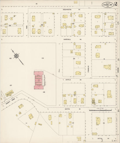 Sanborn Fire Insurance Map from Enumclaw, King County, Washington (1914), Sheet #0002 - Complete Map Set gallery image, historic Sanborn map, vintage wall art, Washington Washington