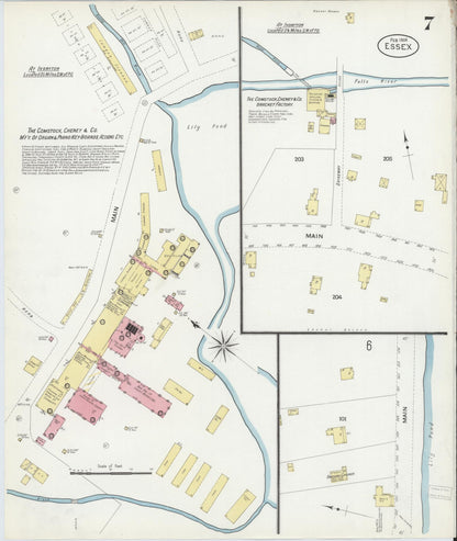 Sanborn Fire Insurance Map from Essex, Middlesex County, Connecticut (1908), Sheet #0007 - Complete Map Set gallery image, historic Sanborn map, vintage wall art, Connecticut Connecticut