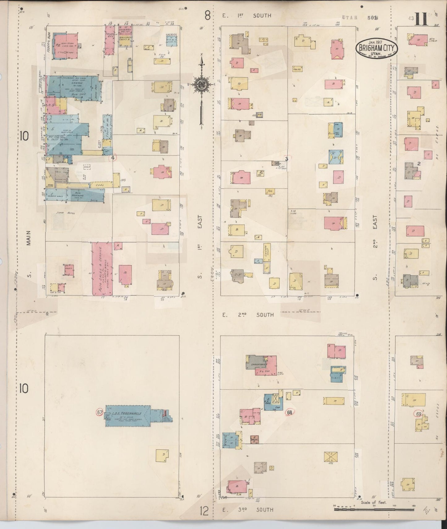 Sanborn Fire Insurance Map from Brigham City, Box Elder County, Utah (1949), Sheet #0011 - Complete Map Set gallery image, historic Sanborn map, vintage wall art, Utah Utah