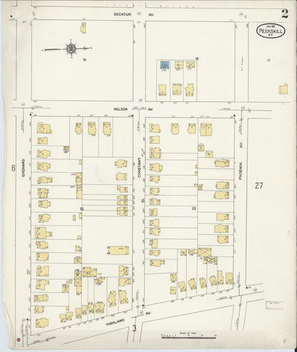 Sanborn Fire Insurance Map from Peekskill, Westchester County, New York (1911), Sheet #0002 - Complete Map Set gallery image, historic Sanborn map, vintage wall art, New York New York