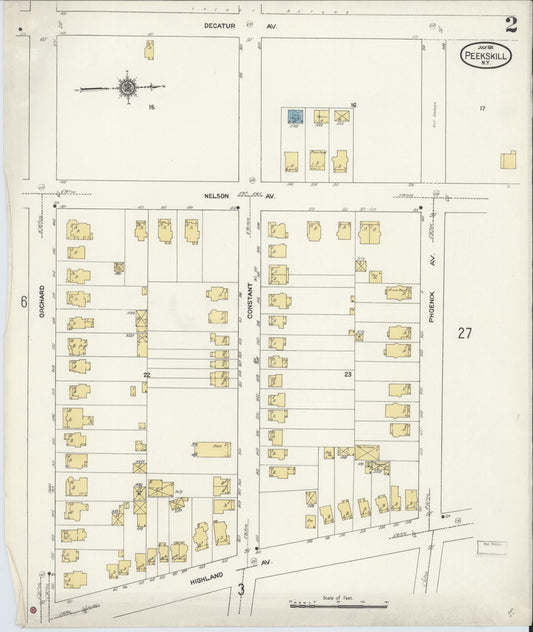 Sanborn Fire Insurance Map from Peekskill, Westchester County, New York (1911), Sheet #0002 - Complete Map Set gallery image, historic Sanborn map, vintage wall art, New York New York