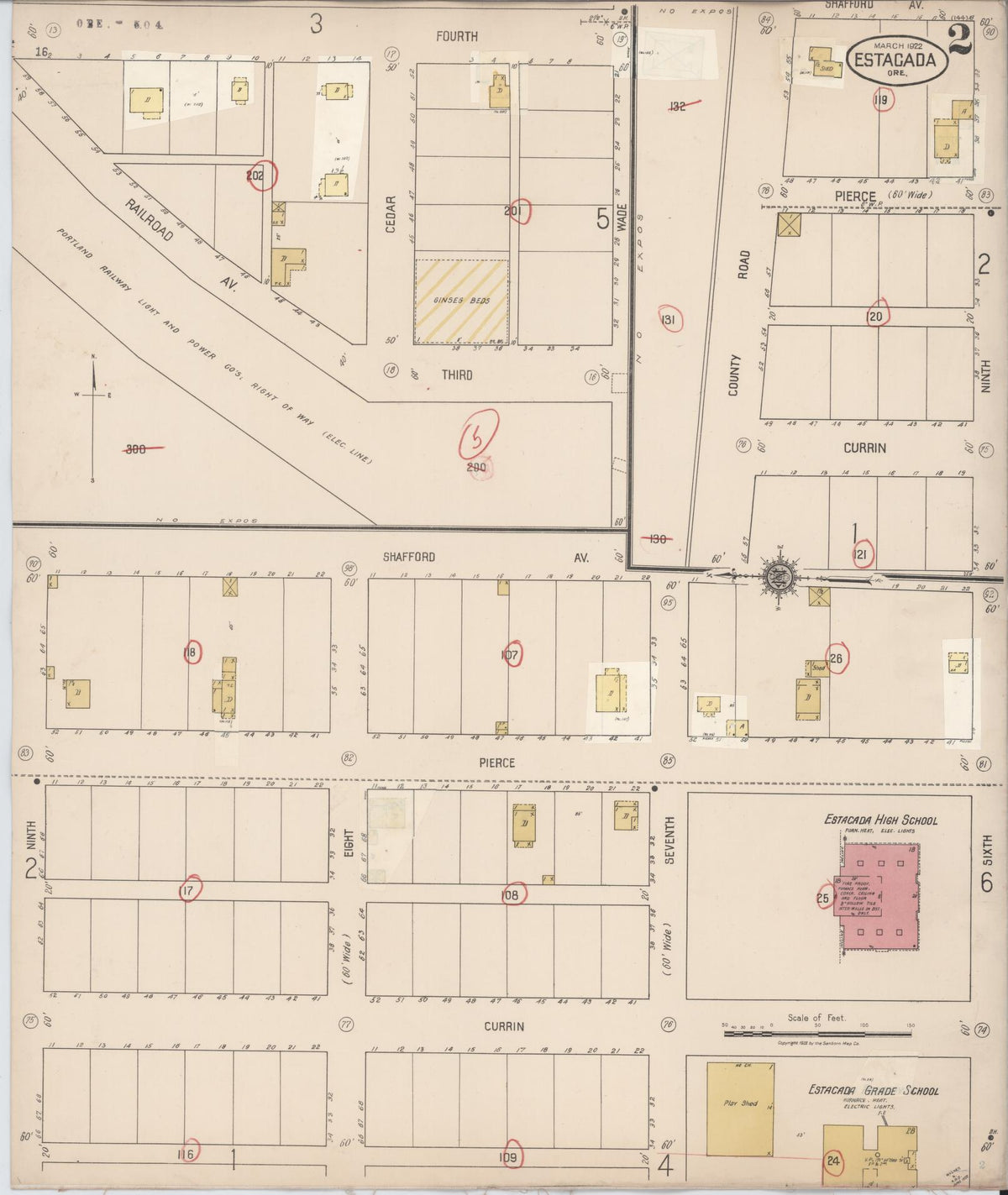 Sanborn Fire Insurance Map from Estacada, Clackamas County, Oregon (1931), Sheet #0002 - Historic Sanborn Fire Insurance Map Print, vintage old map wall art, antique decor, genealogy gift, Oregon Oregon map