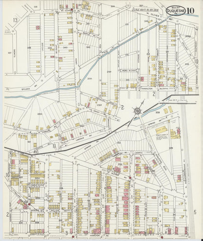 Sanborn Fire Insurance Map from Duquesne, Allegheny County, Pennsylvania (1917), Sheet #0010 - Complete Map Set gallery image, historic Sanborn map, vintage wall art, Pennsylvania Pennsylvania