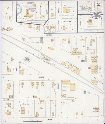 Sanborn Fire Insurance Map from La Belle, Lewis County, Missouri (1899), Sheet #0002 - Historic Sanborn Fire Insurance Map Print, vintage old map wall art, antique decor, genealogy gift, Missouri Missouri map