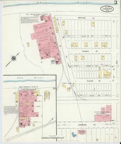 Sanborn Fire Insurance Map from Chester, Hancock County, West Virginia (1910), Sheet #0003 - Complete Map Set gallery image, historic Sanborn map, vintage wall art, West Virginia West Virginia