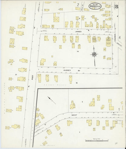 Sanborn Fire Insurance Map from Boonville, Oneida County, New York (1909), Sheet #0008 - Complete Map Set gallery image, historic Sanborn map, vintage wall art, New York New York