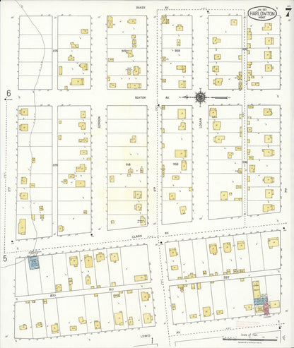 Sanborn Fire Insurance Map from Harlowton, Wheatland County, Montana (1921), Sheet #0007 - Complete Map Set gallery image, historic Sanborn map, vintage wall art, Montana Montana