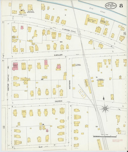 Sanborn Fire Insurance Map from Newark, Wayne County, New York (1906), Sheet #0008 - Complete Map Set gallery image, historic Sanborn map, vintage wall art, New York New York