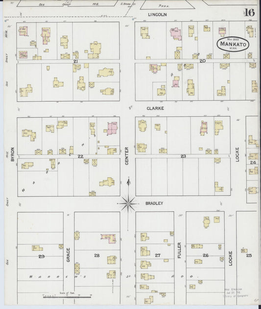 Sanborn Fire Insurance Map from Mankato, Blue Earth County, Minnesota (1889), Sheet #0016 - Historic Sanborn Fire Insurance Map Print, vintage old map wall art, antique decor, genealogy gift, Minnesota Minnesota map