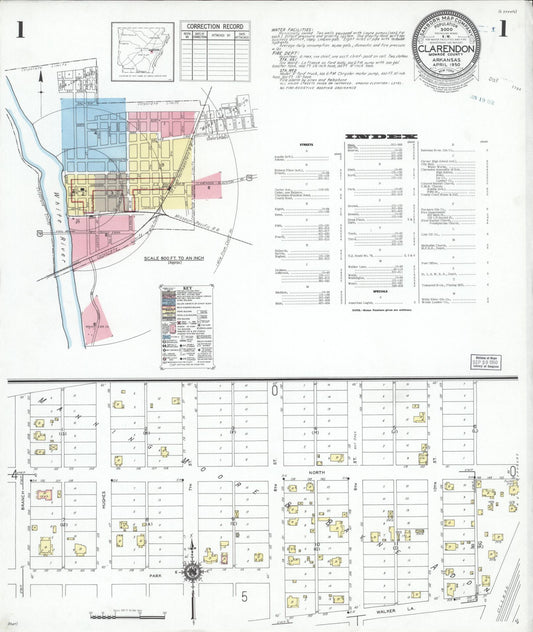 Sanborn Fire Insurance Map from Clarendon, Monroe County, Arkansas. (1950) – Historic Sanborn Fire Insurance Map Print