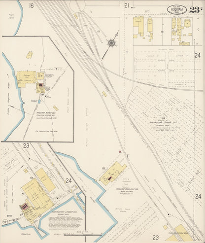 Sanborn Fire Insurance Map from Hoquiam, Grays Harbor County, Washington (1916), Sheet #0023 - Complete Map Set gallery image, historic Sanborn map, vintage wall art, Washington Washington