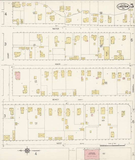 Sanborn Fire Insurance Map from Lakeview, Lake County, Oregon (1913), Sheet #0005 - Historic Sanborn Fire Insurance Map Print, vintage old map wall art, antique decor, genealogy gift, Oregon Oregon map