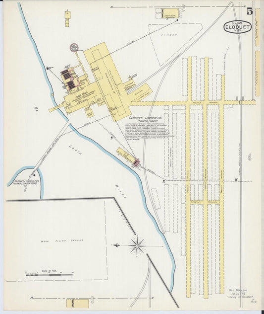 Sanborn Fire Insurance Map from Cloquet, Carlton County, Minnesota (1892), Sheet #0005 - Historic Sanborn Fire Insurance Map Print, vintage old map wall art, antique decor, genealogy gift, Minnesota Minnesota map