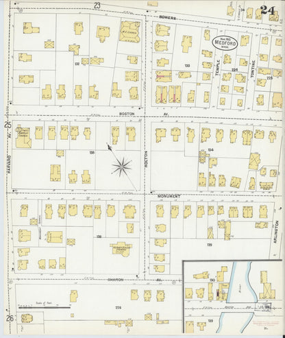 Sanborn Fire Insurance Map from Medford, Middlesex County, Massachusetts (1903), Sheet #0024 - Complete Map Set gallery image, historic Sanborn map, vintage wall art, Massachusetts Massachusetts