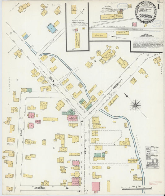 Sanborn Fire Insurance Map from Schoharie, Schoharie County, New York (1898), Sheet #0001 - Historic Sanborn Fire Insurance Map Print, vintage old map wall art, antique decor, genealogy gift, New York New York map