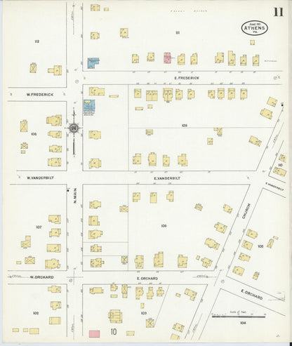 Sanborn Fire Insurance Map from Athens, Bradford County, Pennsylvania (1911), Sheet #0011 - Complete Map Set gallery image, historic Sanborn map, vintage wall art, Pennsylvania Pennsylvania