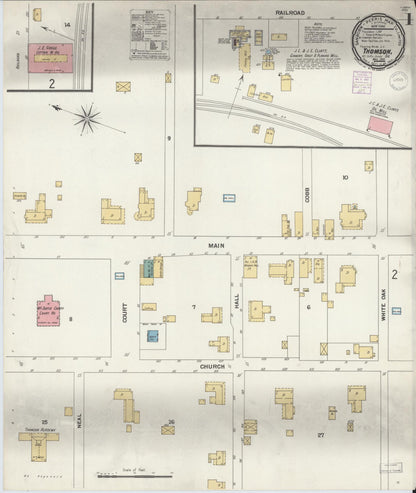 Sanborn Fire Insurance Map from Thomson, McDuffie County, Georgia (1901), Sheet #0001 - Complete Map Set gallery image, historic Sanborn map, vintage wall art, Georgia Georgia